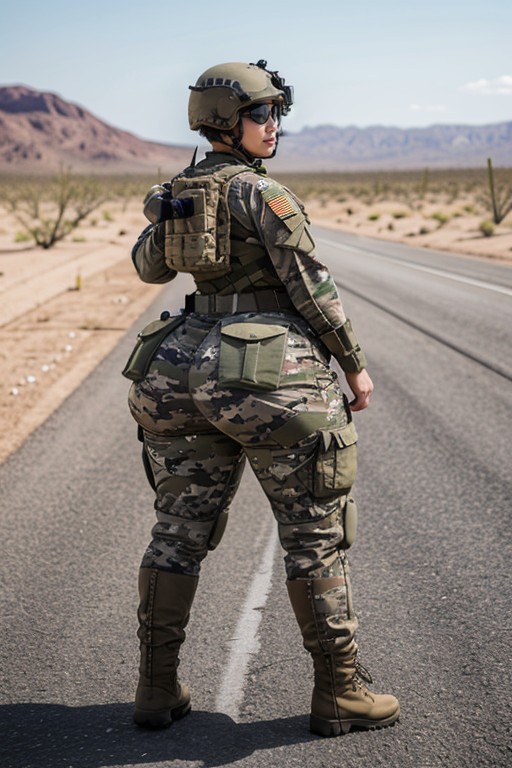 Fully Dressed, Round Buttocks, Hdr AI Porn