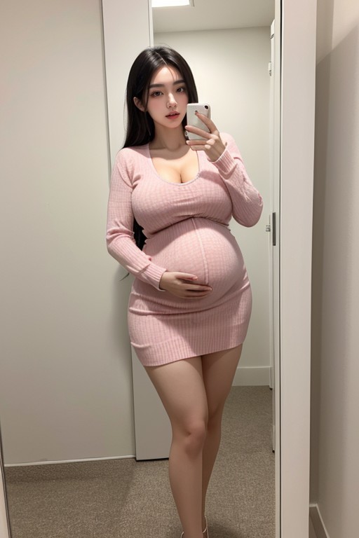 Mirror In Wardrobe, Extremely Oversize Gigantic Breast, Full View Porno IA Asiatique