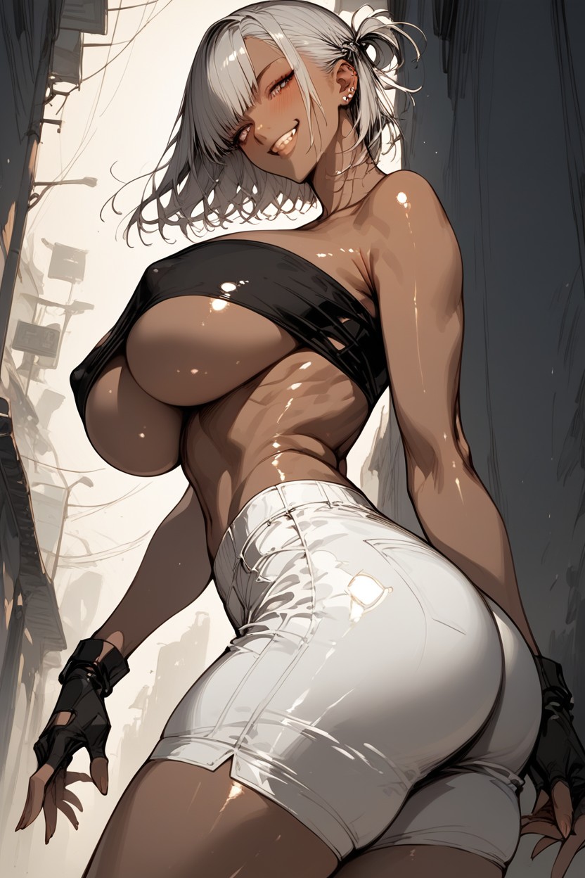 Detailed, Pet Pose, Gray Hair Hentai AI Porn