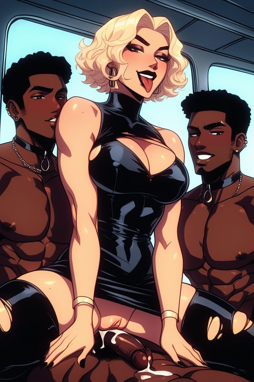 Breasts Exposed, Interracial, Square Jaw AI Porn