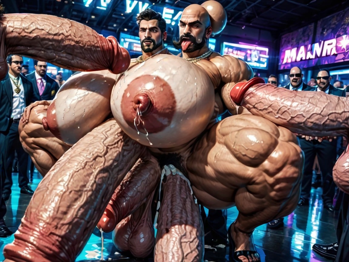 Only Hyper Boobs, Arms Behind Back, Tongue Out AI Gay Porn