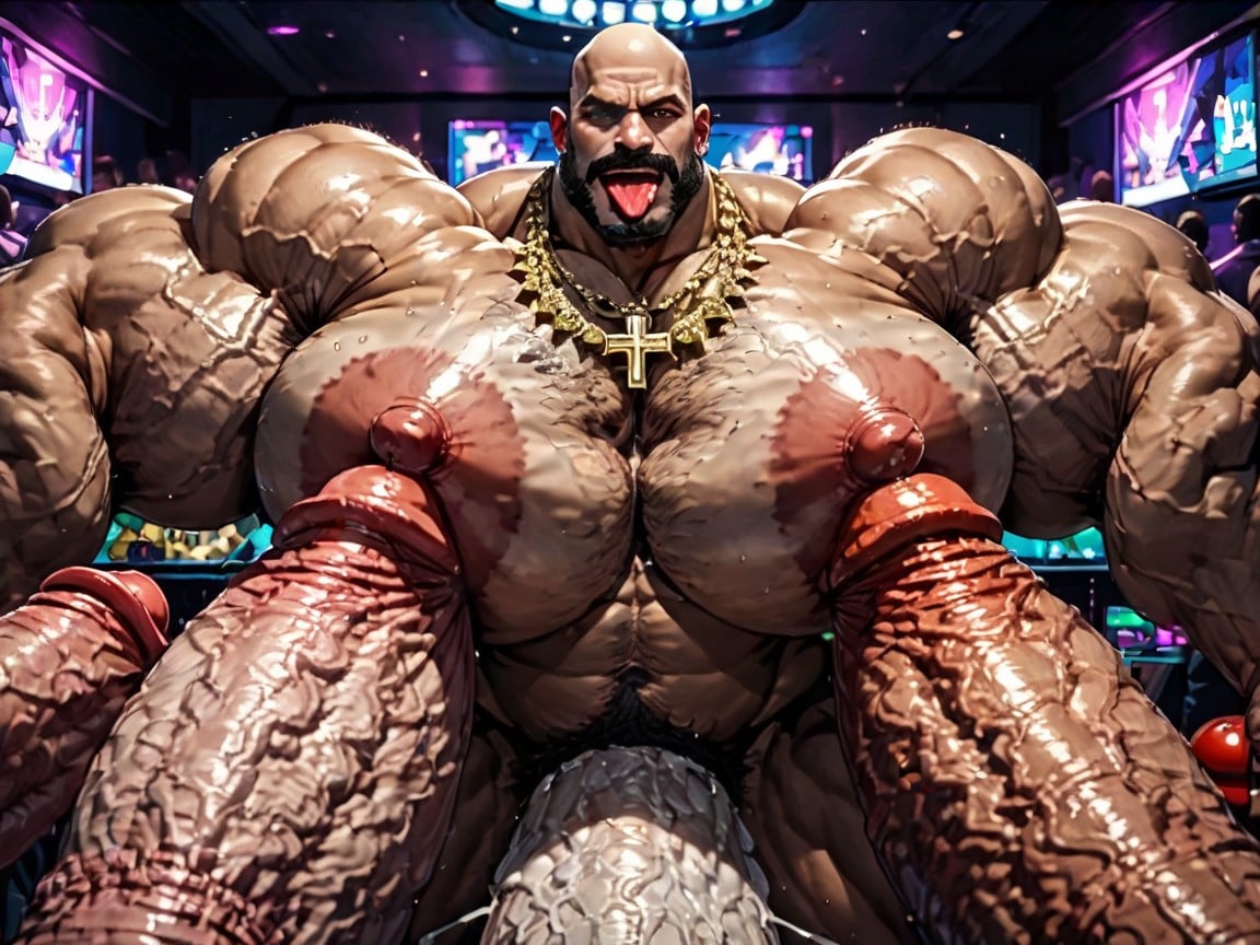 Double Penetration, Tanned Skin, Many Huge Cocks In Mouth And Hyper Massive Ass AI Gay Porn