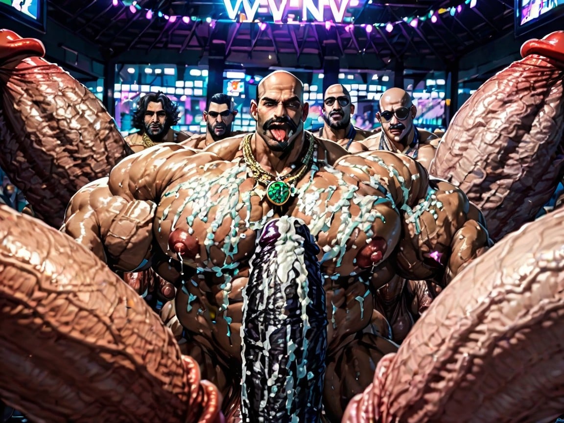 Sweaty, Hyper Boobs, Sideburns AI Gay Porn