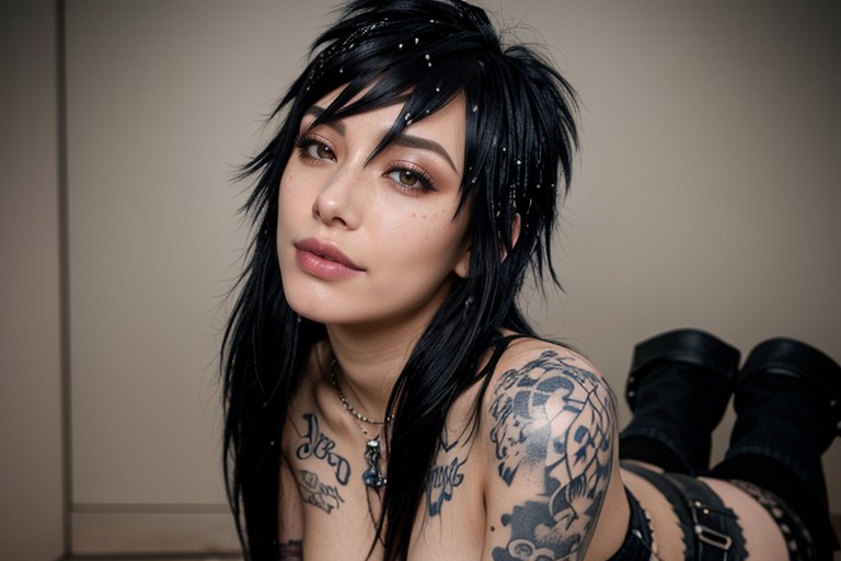 Emo Style, Breasts Exposed, Long Neck AI Porn