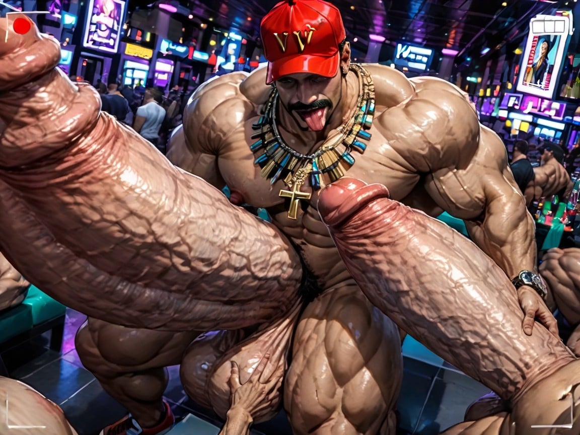 Double Penetration, Gay Gangbang, Thick Moustache With Beard AI Gay Porn