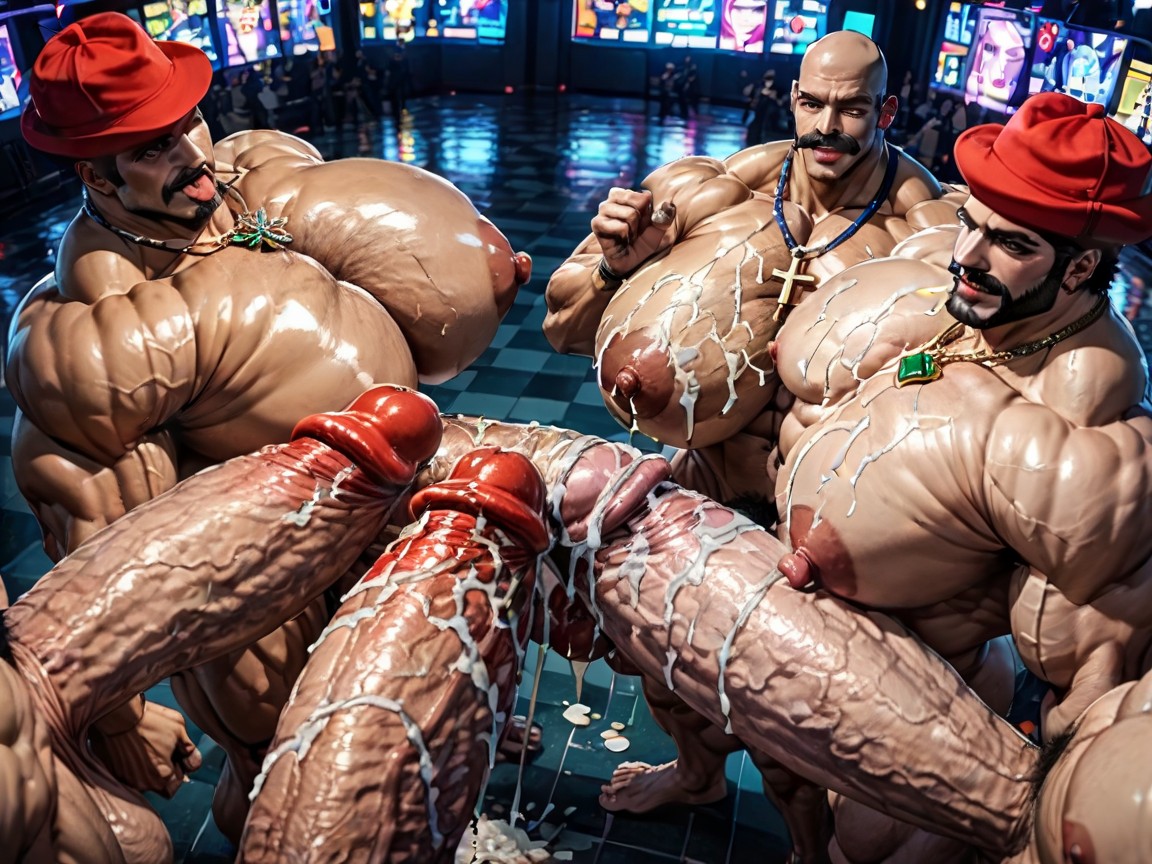 Triple Penetration In Ass, Hands Spreading Ass Very Far Apart, Oiled Skin AI Gay Porn