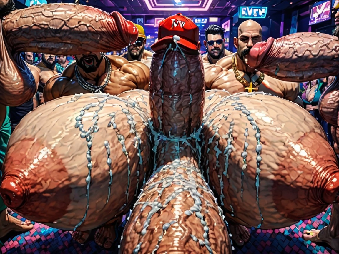 Top Down, Huge Hyper Nipples, Necklace AI Gay Porn