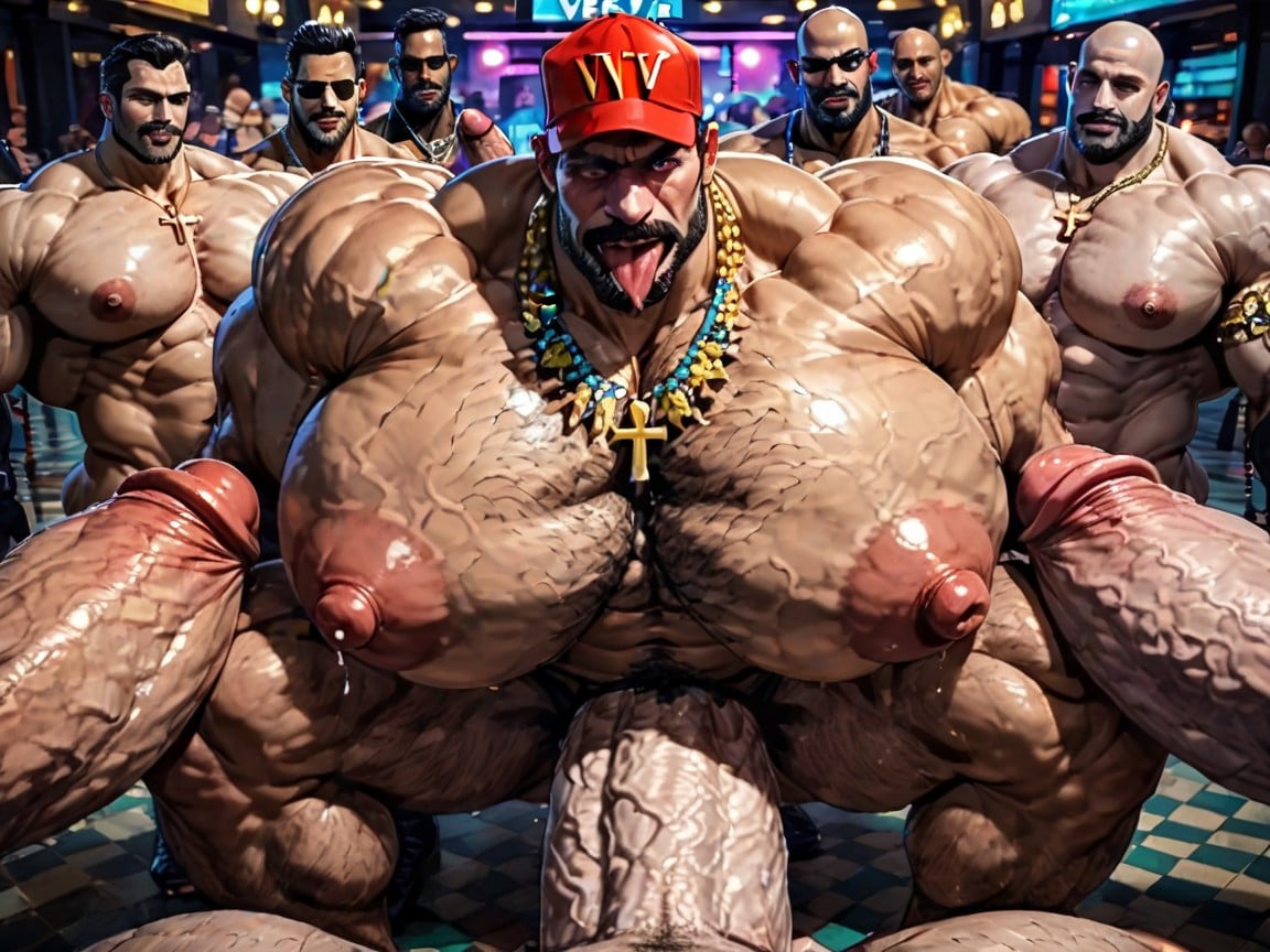 Erect Penis, Oiled Skin, Harem AI Gay Porn