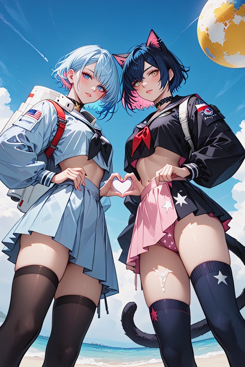 Red Intricate Choker, Fellatio Gesture, Bottom Up Hentai AI Porn