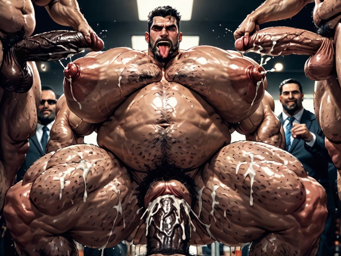 Big Pecs, Massive Muscles, Gay Gangbang AI Gay Porn