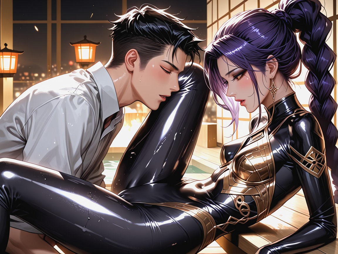 Oiled Clothes, Detailed Body, Glossy Lips Hentai AI Porn