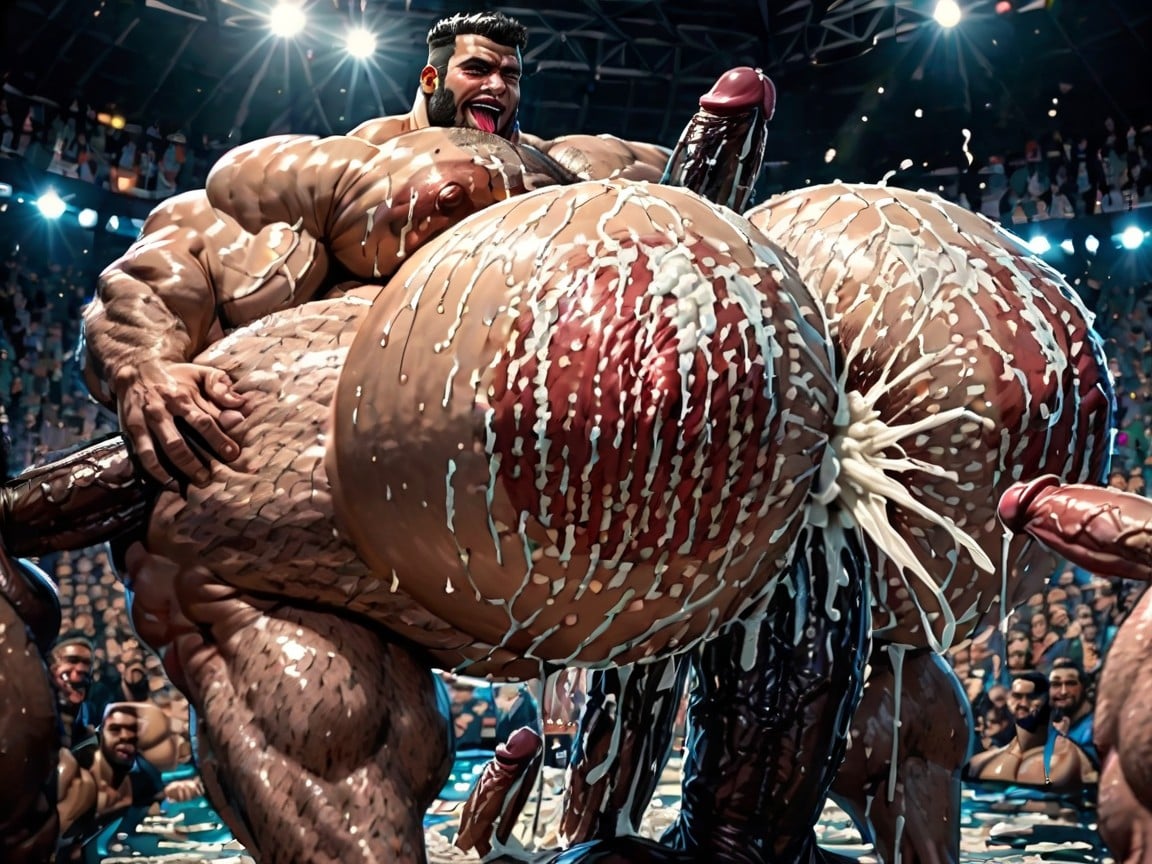 Double Penetration In Mouth, Massive Thick Bulky Hairy Muscles, Huge Hyper Areola AI Gay Porn