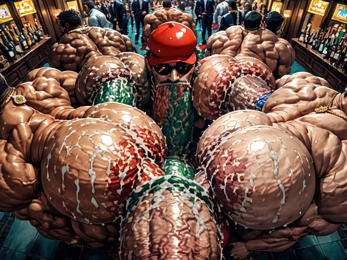 Huge Extreme Oversized Ass, Blowjob (3rd Person), Manbald AI Gay Porn