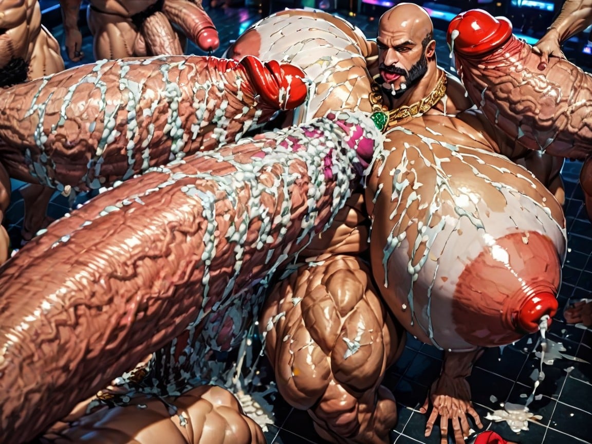 Cum Covered Ass, Sideburns, Oiled Skin AI Gay Porn