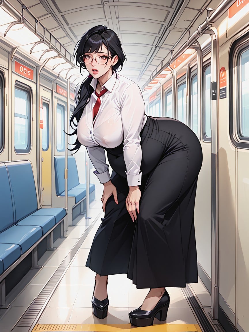 Hairy, Train Station, No Lipstick AI Porn