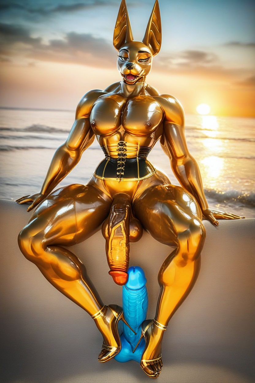 Wasp Waist, Gold Regalia, Showing Ass Furry AI Porn