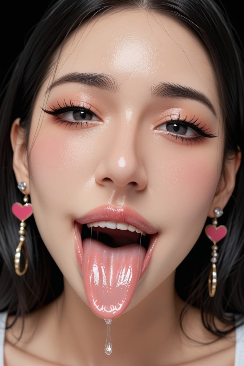 To Open Her Mouth Extremely Wide Vertically, Head Out Of Frame, Korean Model AI國產黃片