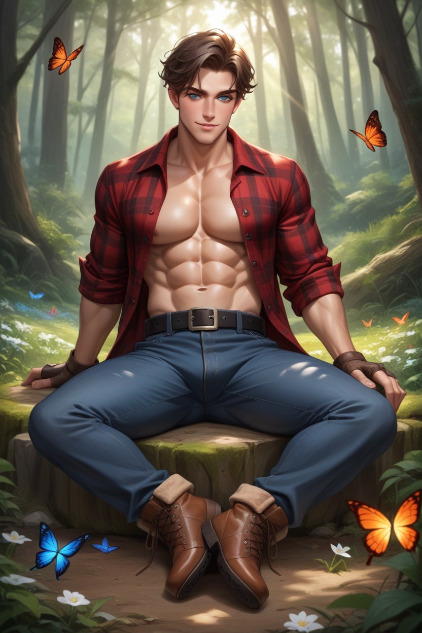 Tall Height, One Man, Full Body View AI Gay Porn
