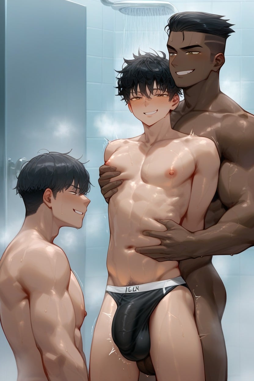 Smug, Messy Hair, Skinny AI Gay Porn