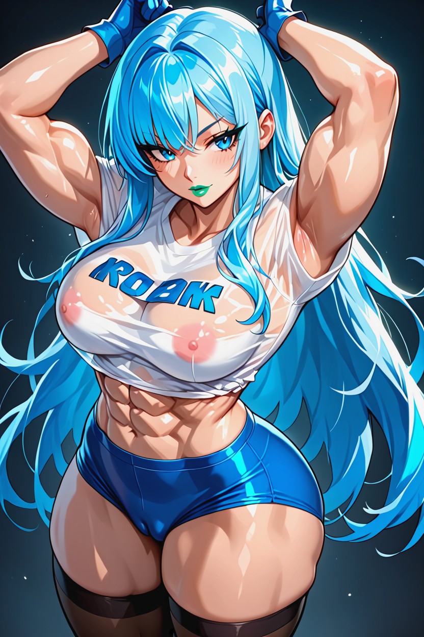 Detailed Arms, Extremely Large Butt, Black Makeup AI Porn