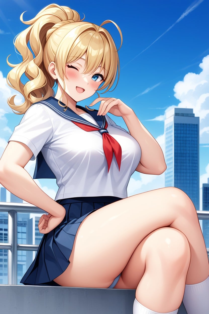 Sitting, Love Heart, Elbow Exposed Hentai IA