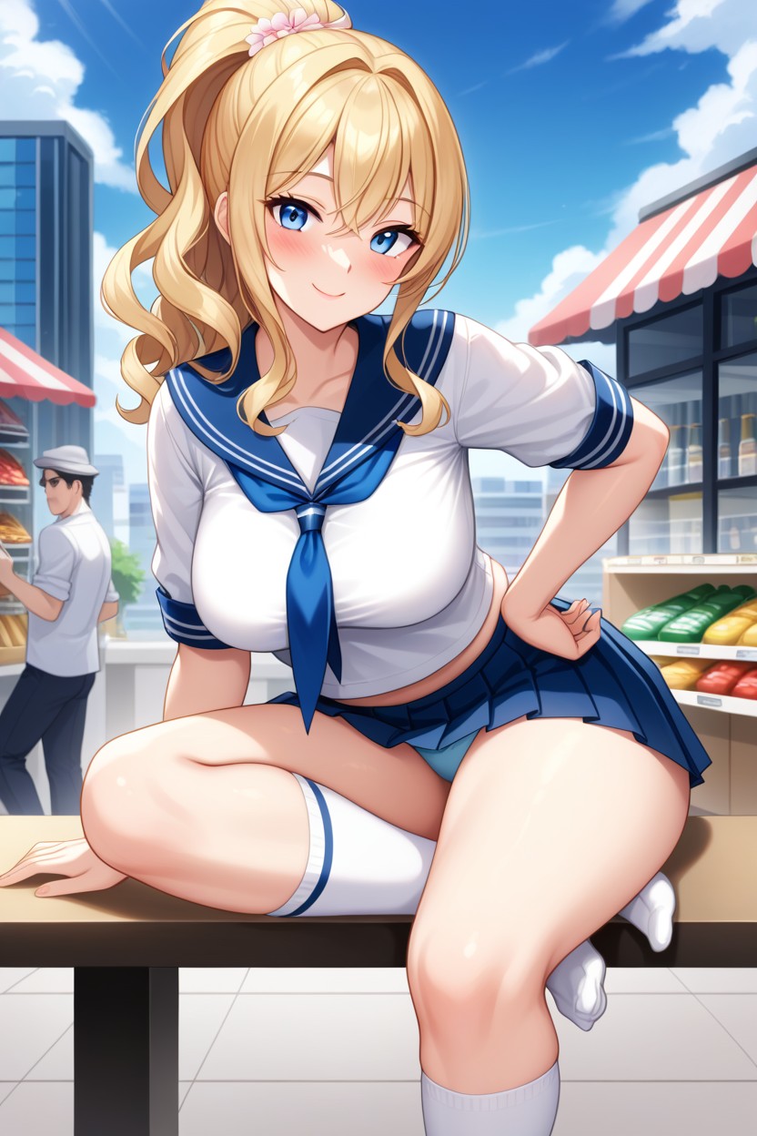 Playful Pose, Dutch, Thick Thighs Hentai AI Porn
