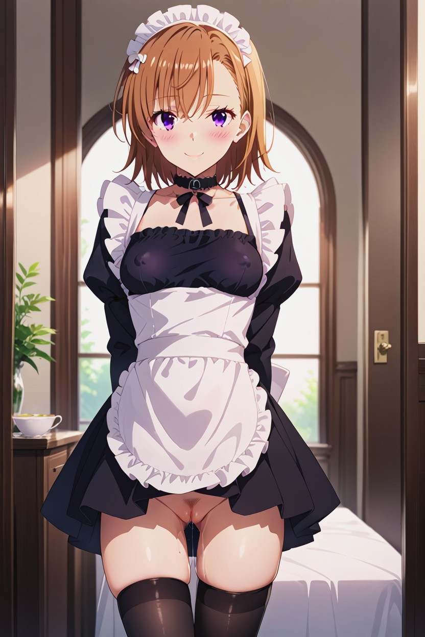 Black Dress, Black Thighhighs, Arms Behind Back Hentai IA