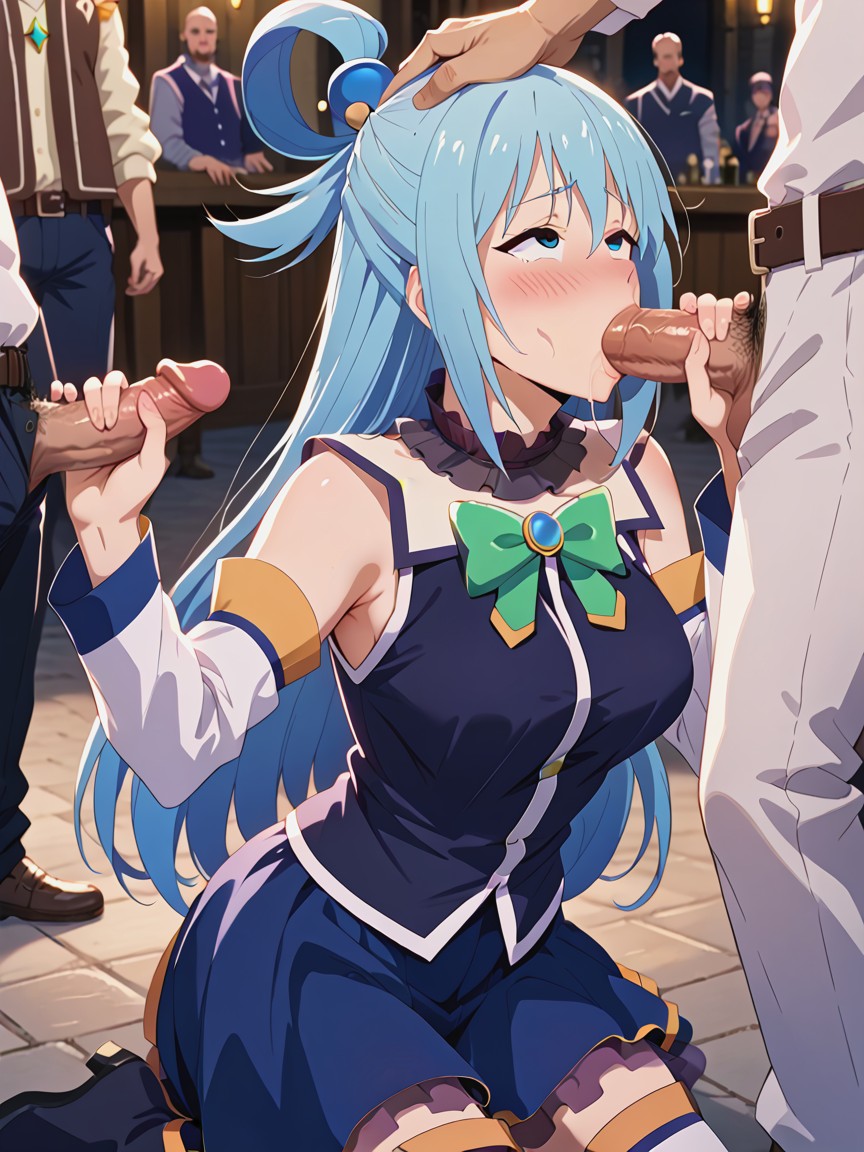 Mouth Open, Medieval Tavern, Men Holding Banknotes 헨타이 AI 야짤