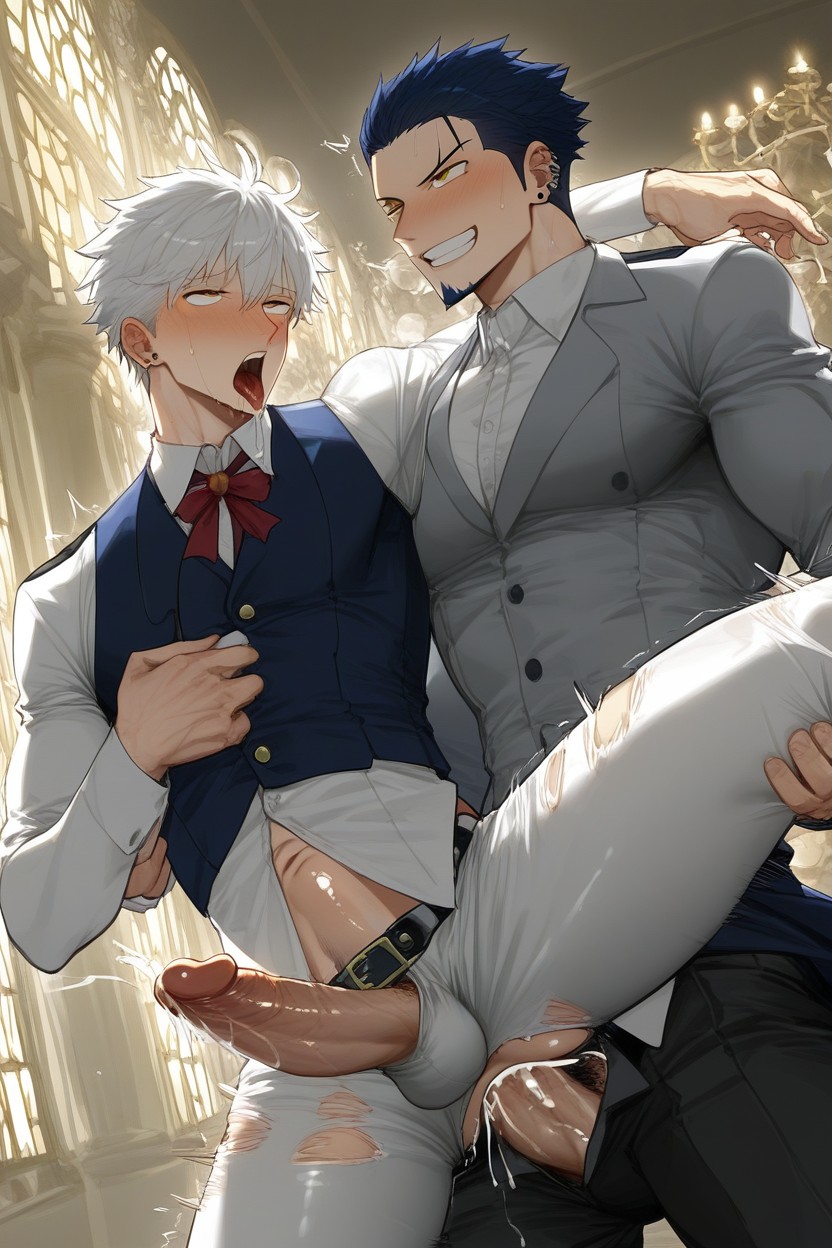Homem, Ahegao, Pênis Cheia De Veias AI Gay Porn