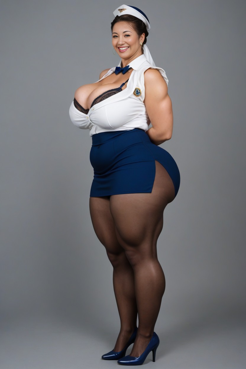 Giant Saggy Breasts, Giant Thighs, Pear Shaped AI Porn