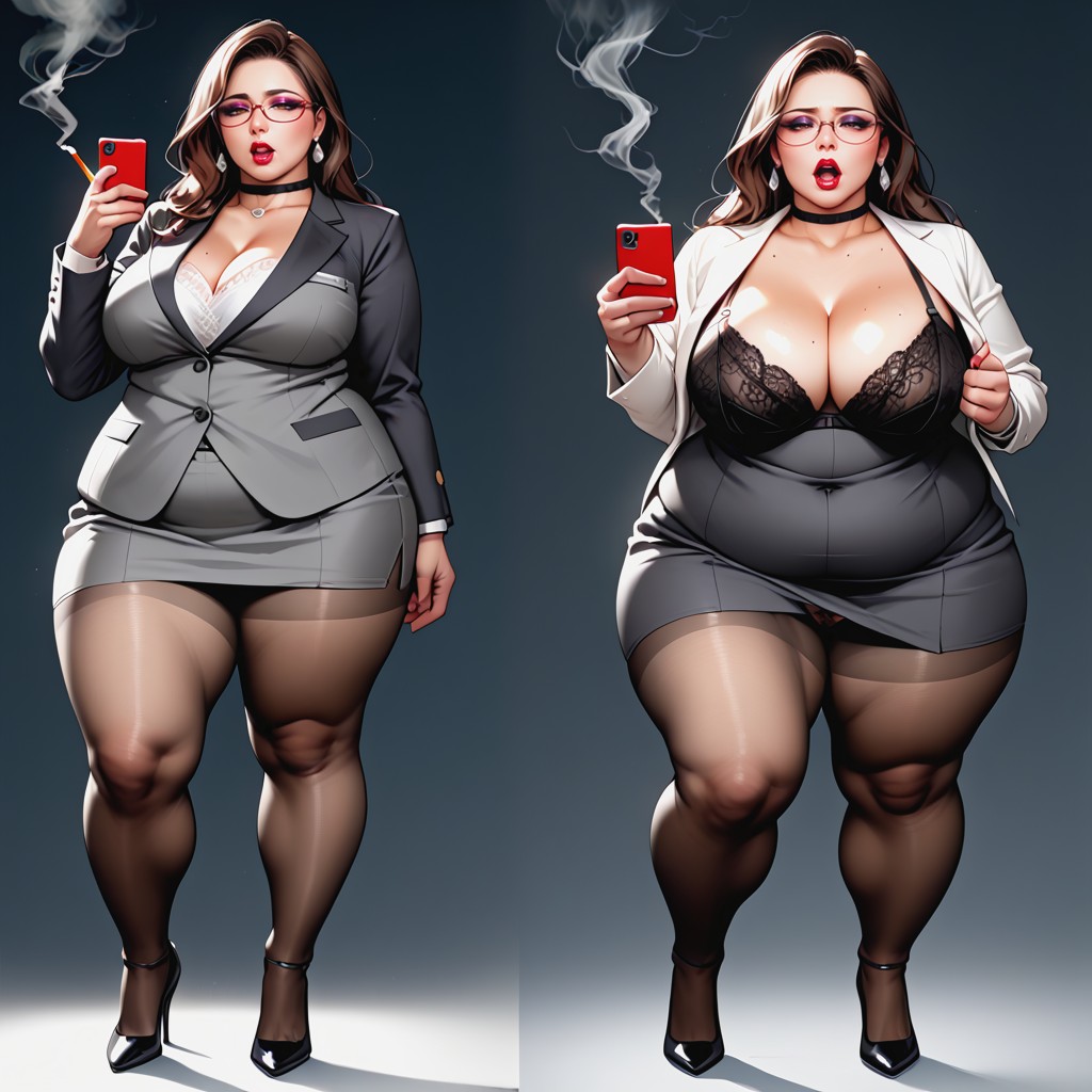 Deep Penetration, Standing, Secretary BBW AI Porn