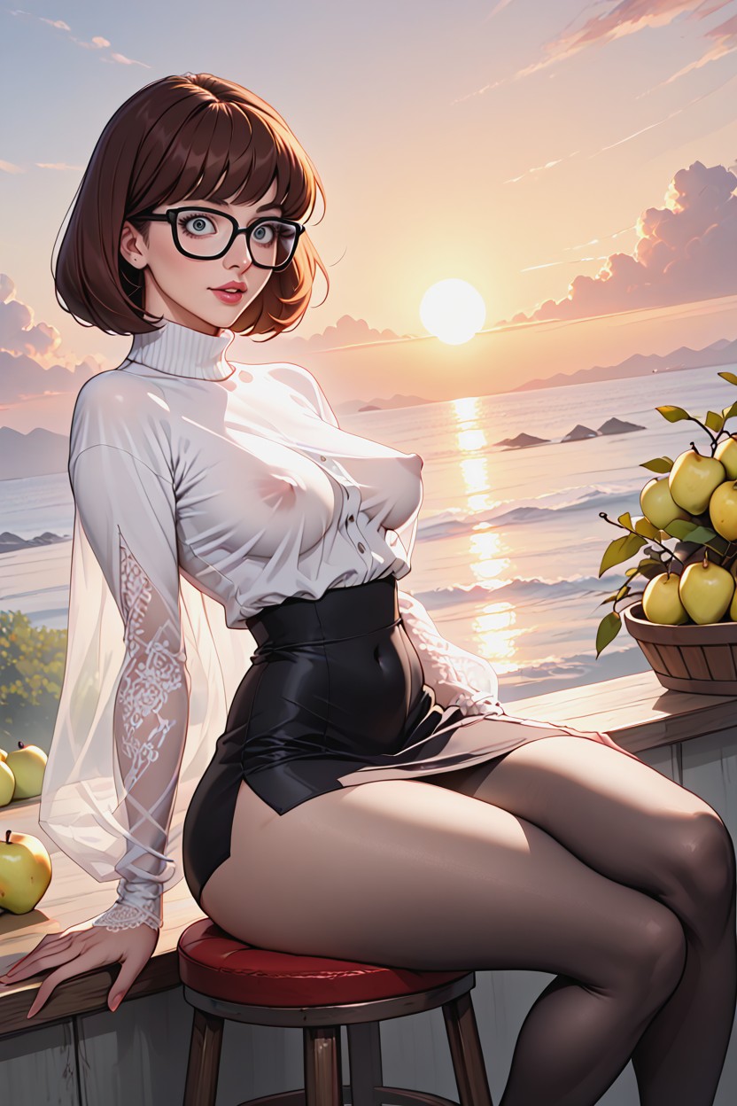 Prominent Hip, Extremely Tight Butt, Jutting Breasts AI Porn