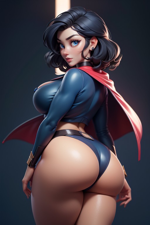 Black Hair, Curvy Hips, Blue Eyes Hentai AI Porn