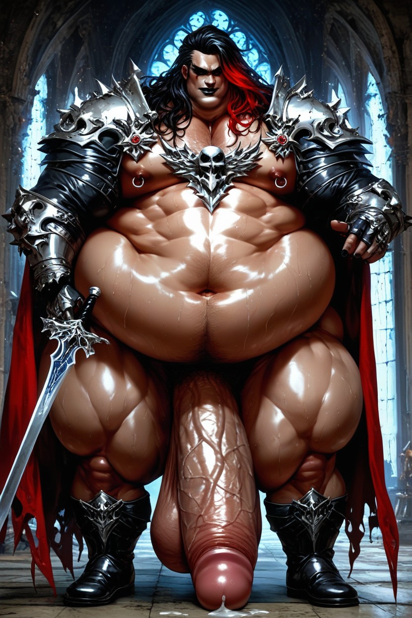 Morbidly Obese, Gothic Makeup, Multi Colored Hair AI Gay Porn