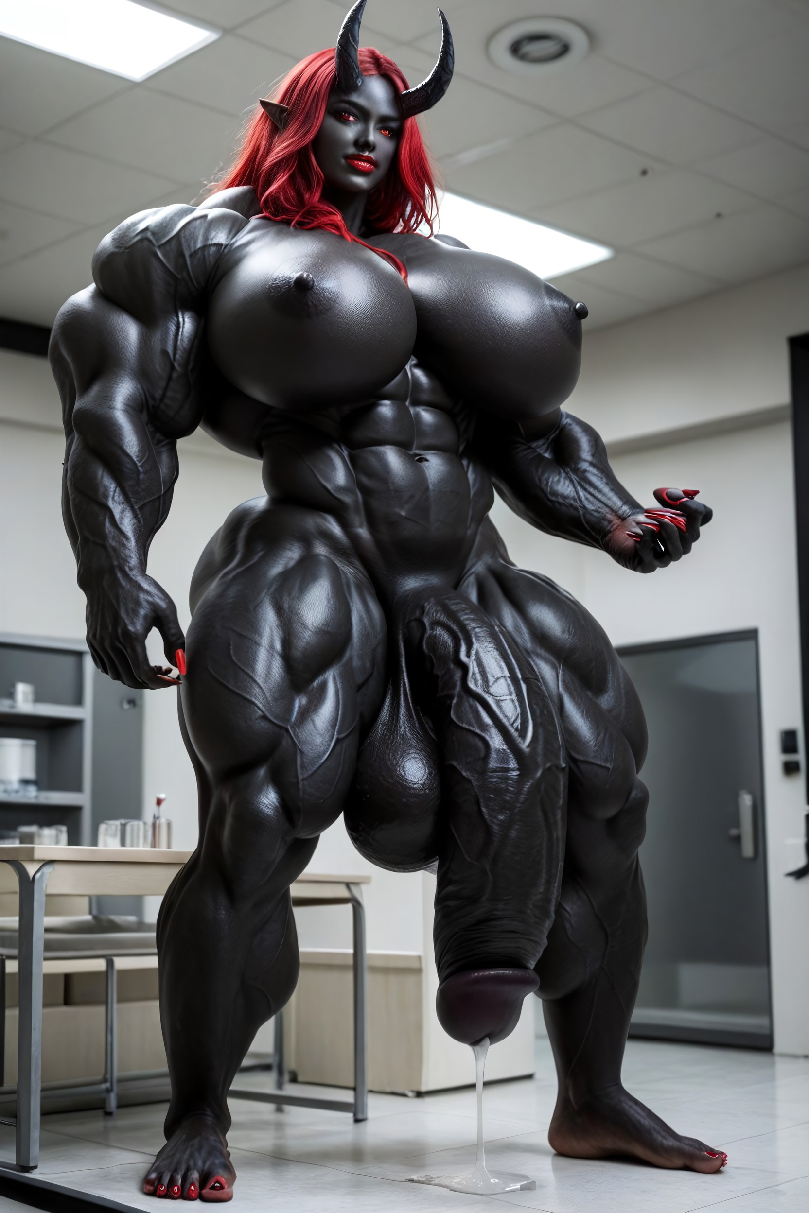 Full Body, Venom Futanari, Muscular Thighs Shemale AI Porn