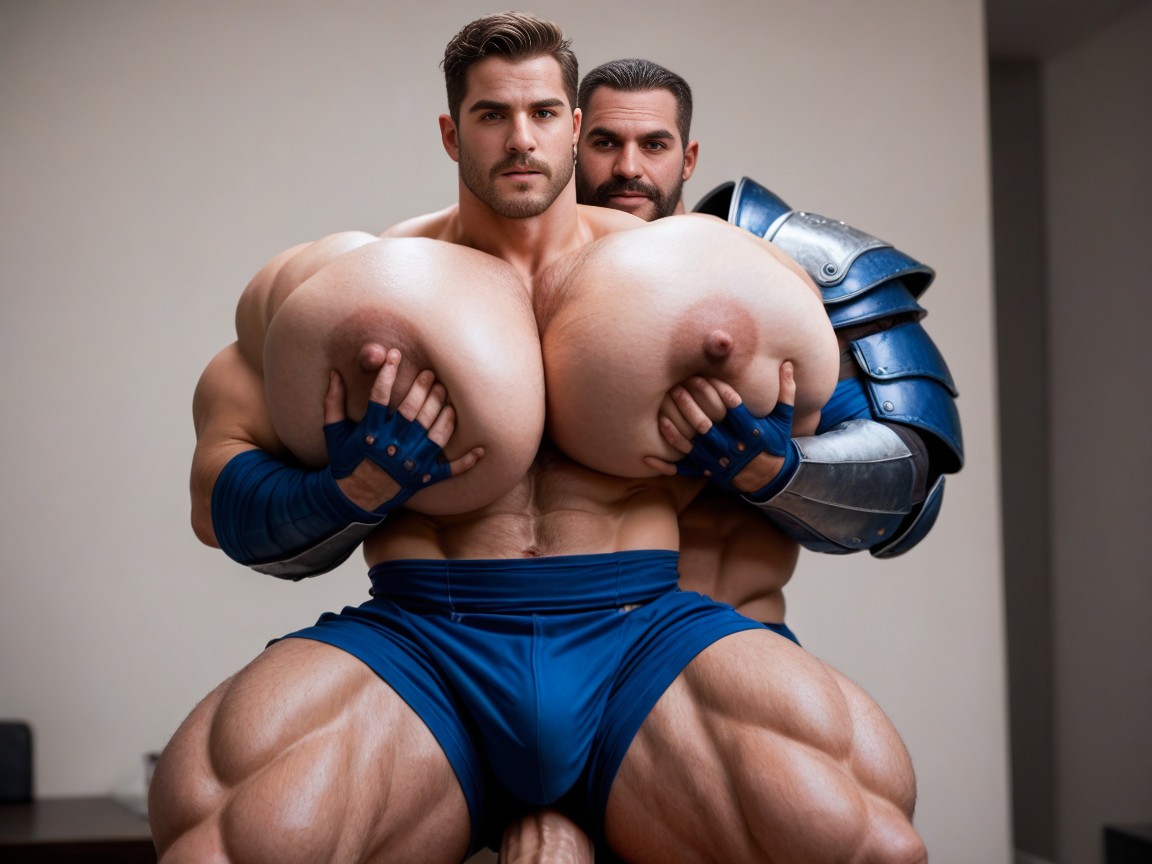 Black Hair, Angry, Gigantic AI Gay Porn