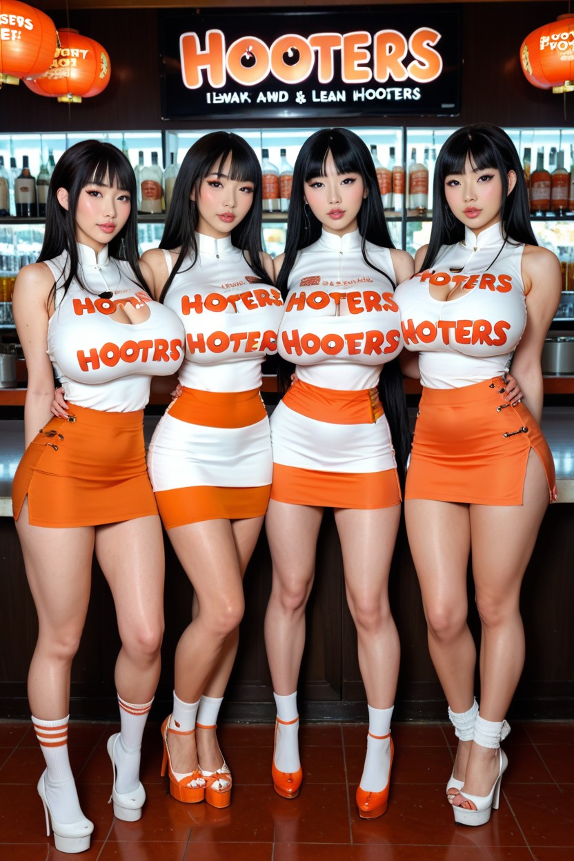 Photographic, Huge Natural Breasts, Very Attractive Chinese Face AI Porn
