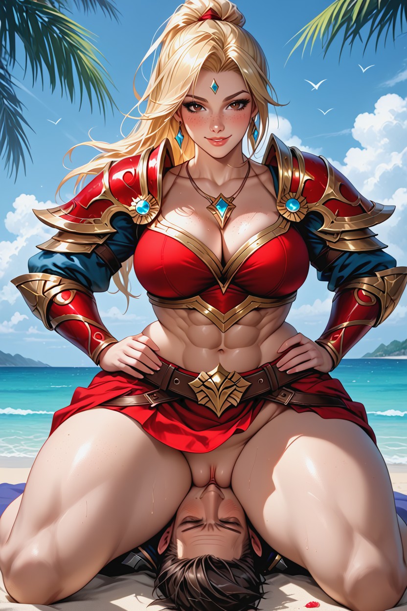 Pupils, Kneeling, Armour Costume AI Porn