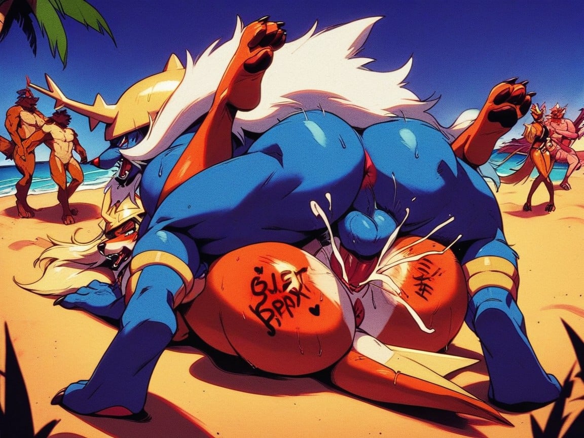 Smeared Makeup, Orgasm, Muscular Male Pokemon AI Porn