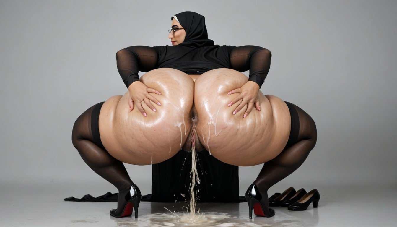 Hijab, Traditional Dress And Abaya, Hyper Milk Spraying AI Porn