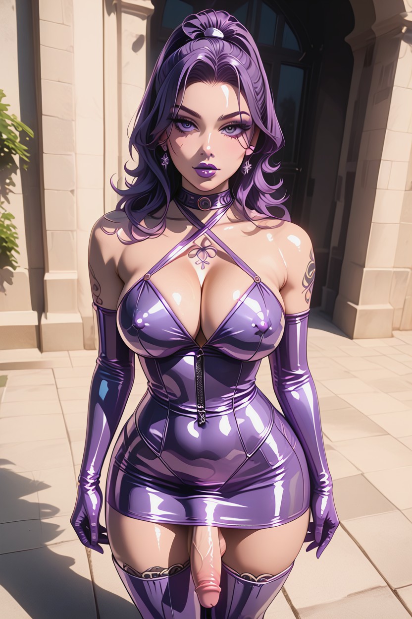 Shiny Skin, Modelando, Vista Frontal Porno shemale IA