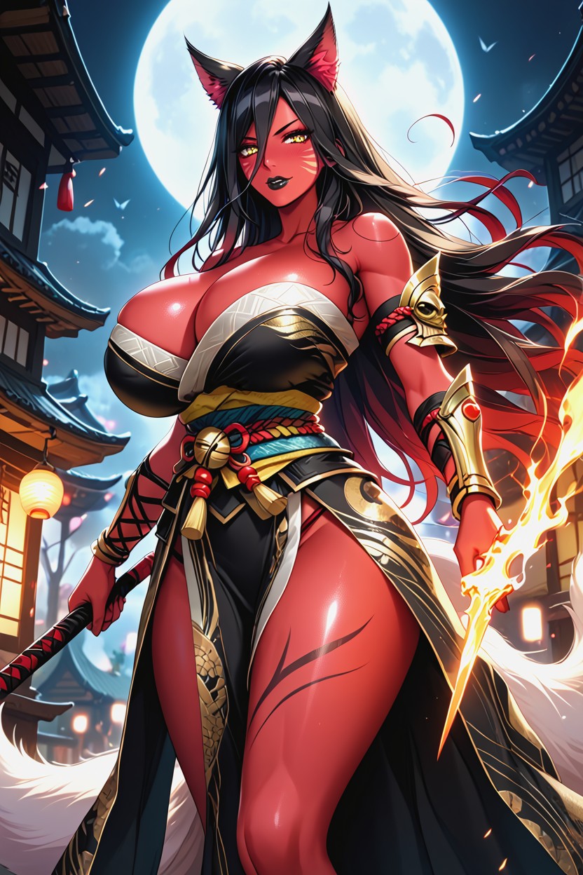 Black Lipstick, Gladiator Armor, Abs Hentai AI Porn