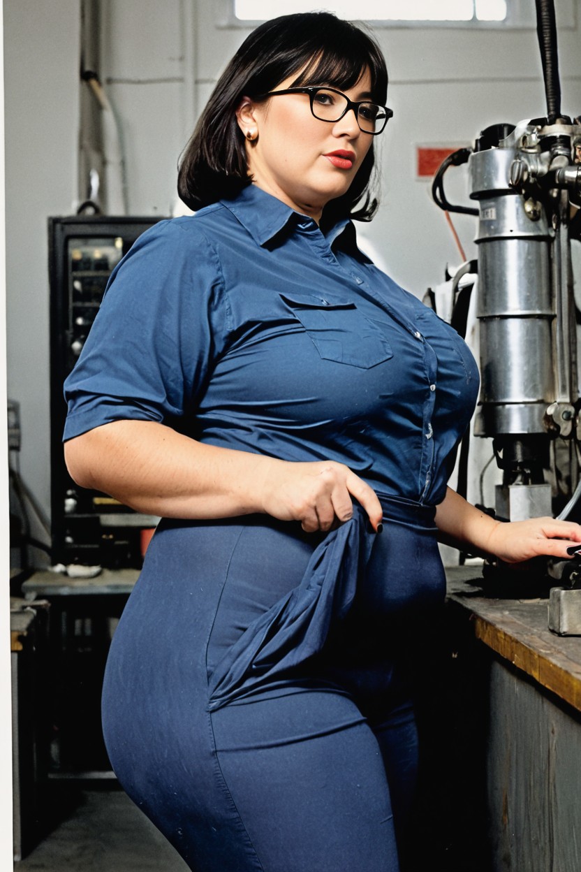 Bbw, Side View, Massive Sweaty AI Porn