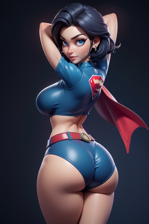 Blue Eyes, Riesiger Po, Red Latex Underwear Hentai KI Porno