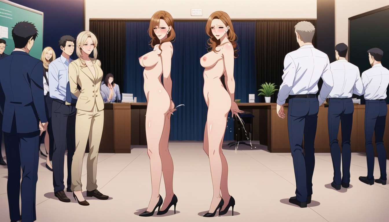 Side View, Crowd, Naked AI Porn