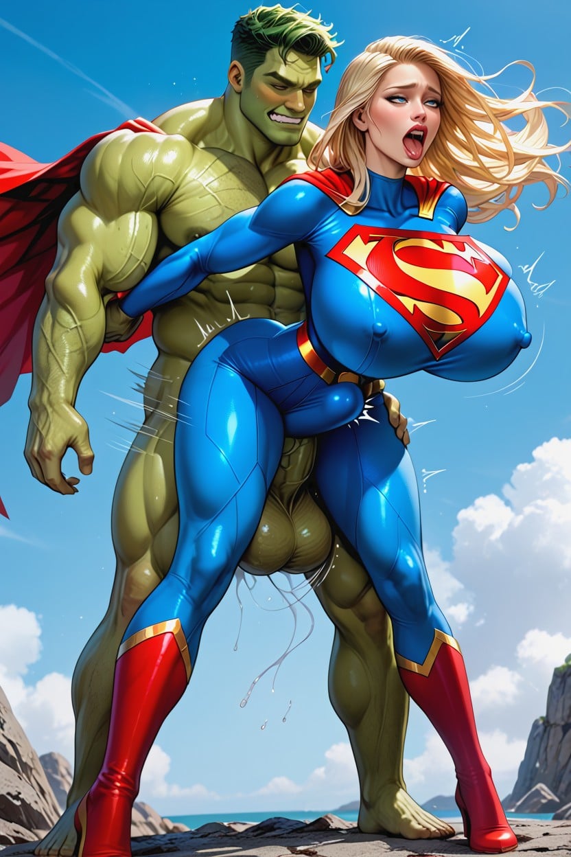 With Mottled Penis, Supergirl Outfit, Penis Expansion AI Porn
