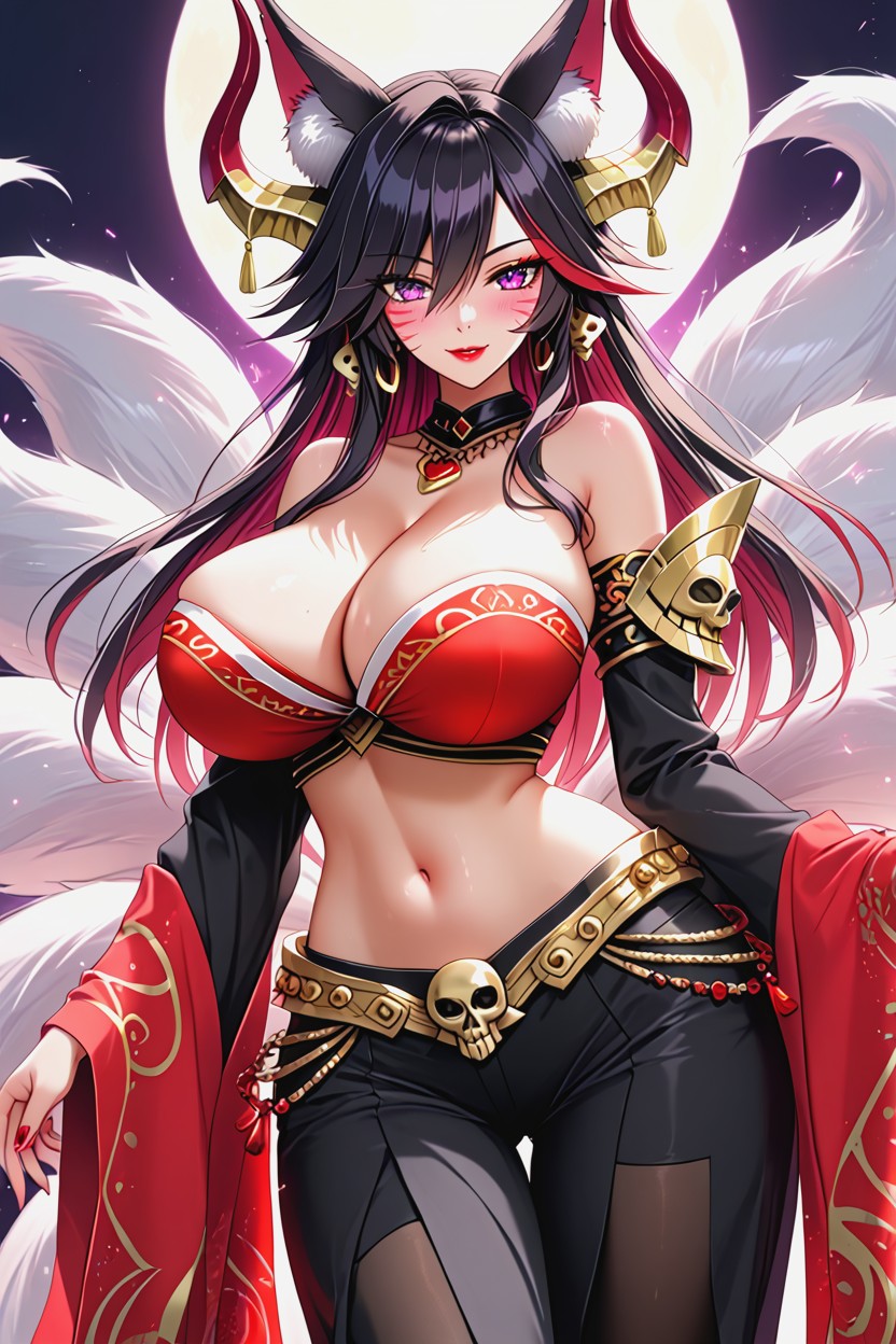 Lipstick, Exposed Waist, Cleavage Porno IA Hentai