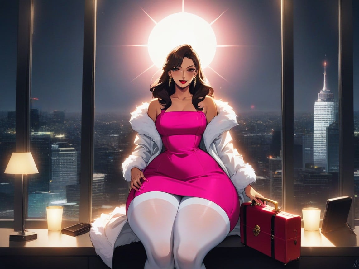Cuisses Exposées, Pink Fedora, Extrêmement Lourd En Bas Porno IA Hentai
