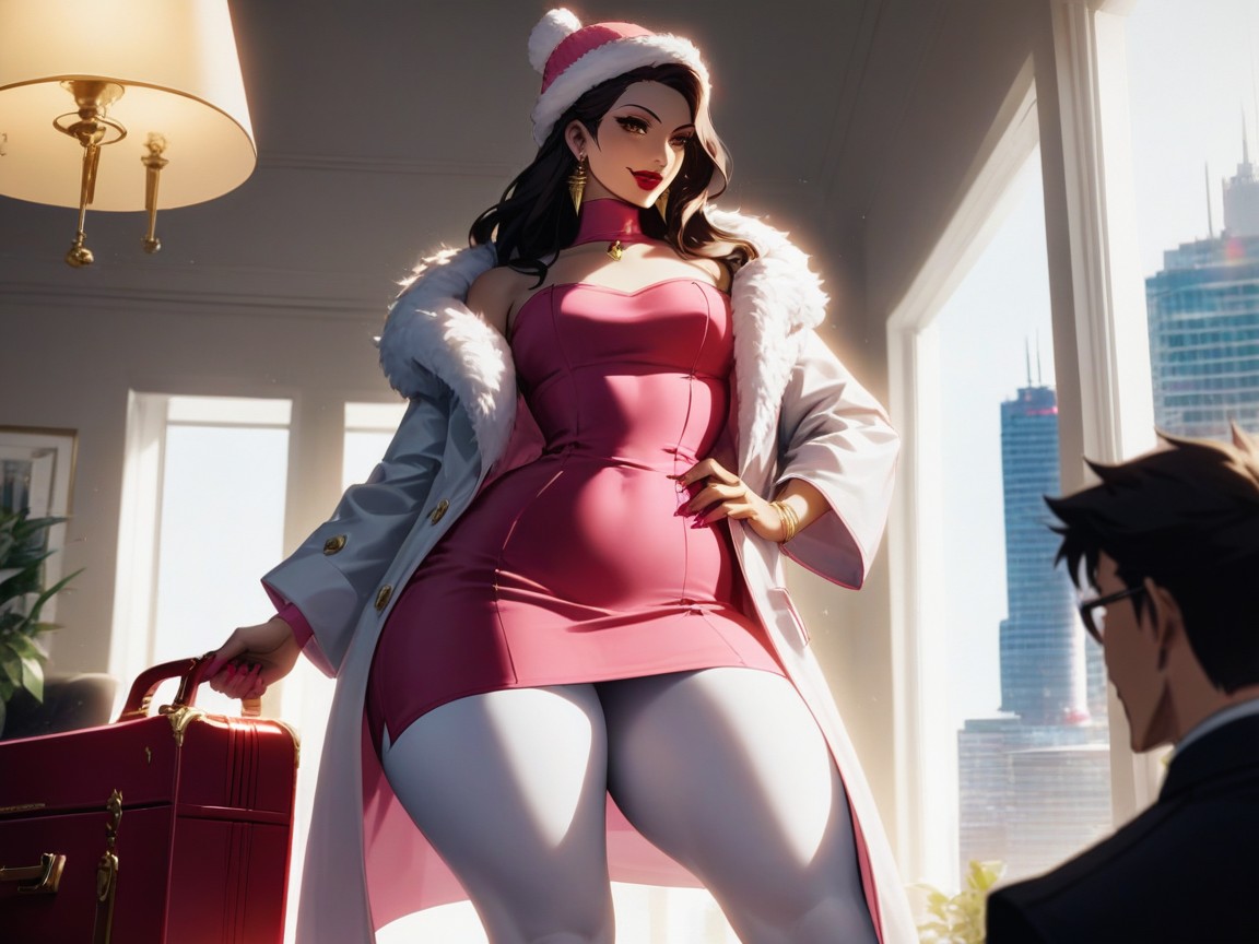 Nsfw, One Latina Woman, Pink Derby Hat Hentai IA pornografia