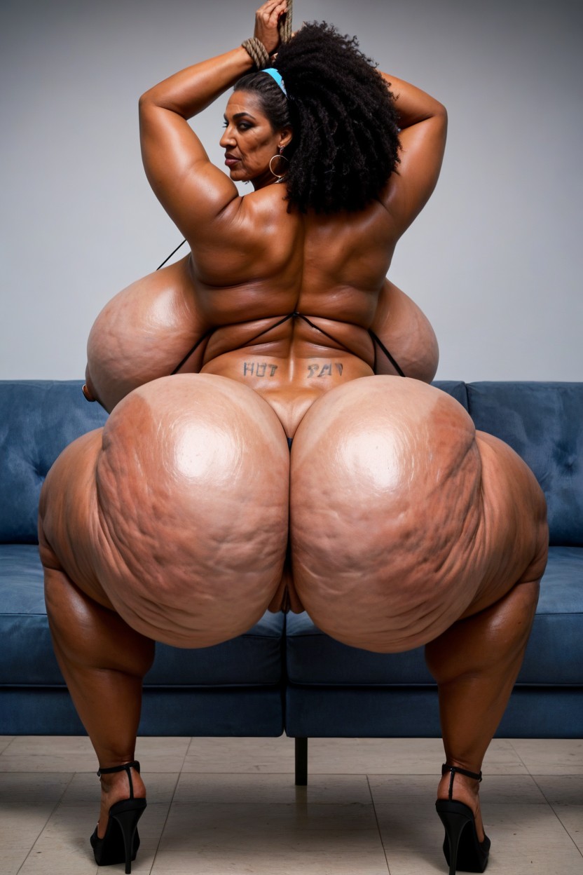 Afro Hair, Ssbbw, Standing AI Porn